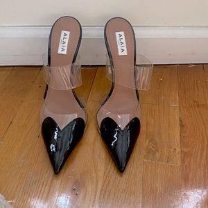 Alaia coeur heart mule heels